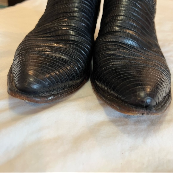Justin 4705 Vintage Black Lizard and Leather Pull on Boot size 7 - Picture 8 of 16